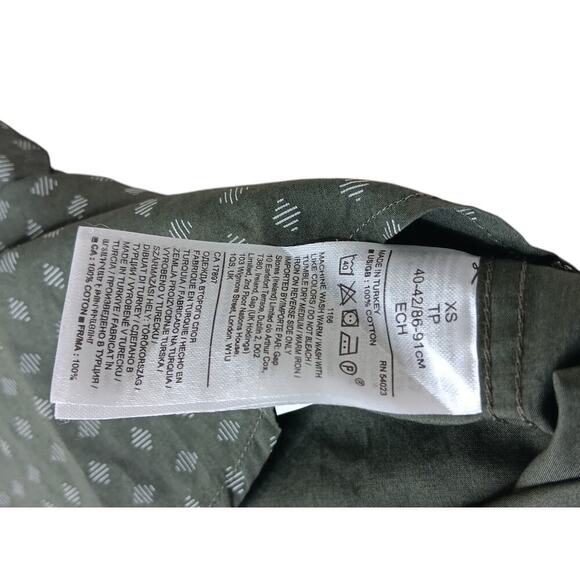 New Banana Republic Mens Slim Fit Shirt XS Dark Green Geometric 100% Cotton - Picture 13 of 15